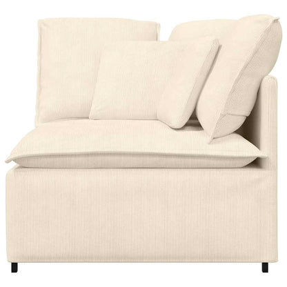 Modulares Sofa Eckmodul mit Kissen Creme 100 cm