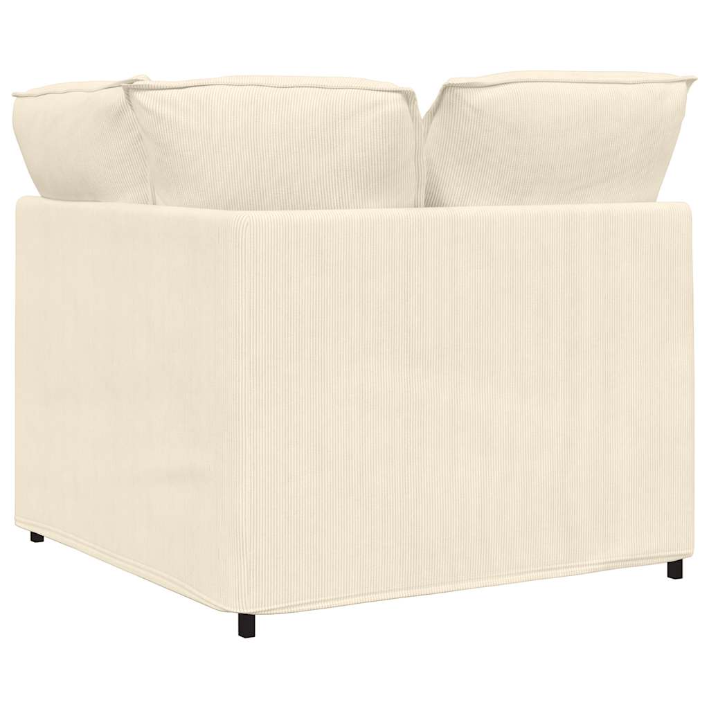 Modulares Sofa Eckmodul mit Kissen Creme 100 cm