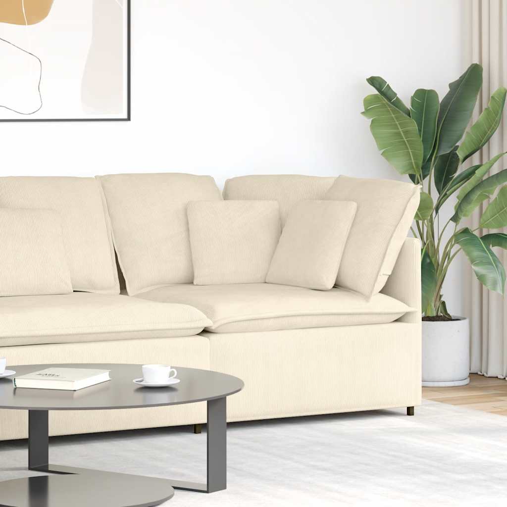 Modulares Sofa Eckmodul mit Kissen Creme 100 cm