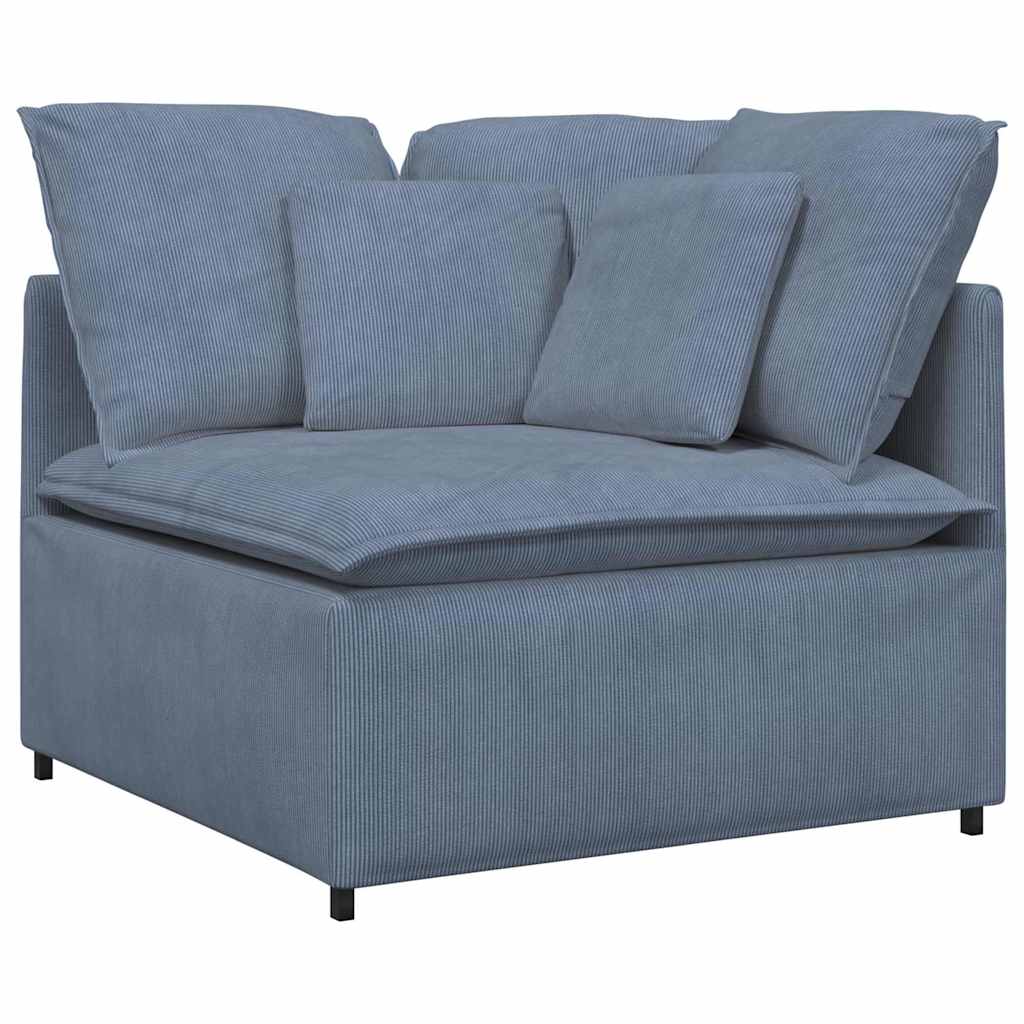Modulares Sofa Eckmodul mit Kissen Blau 100 cm