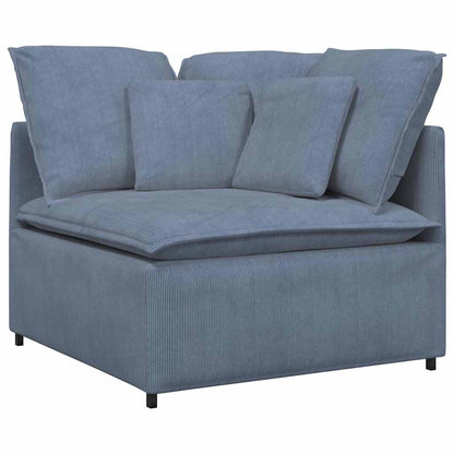Modulares Sofa Eckmodul mit Kissen Blau 100 cm