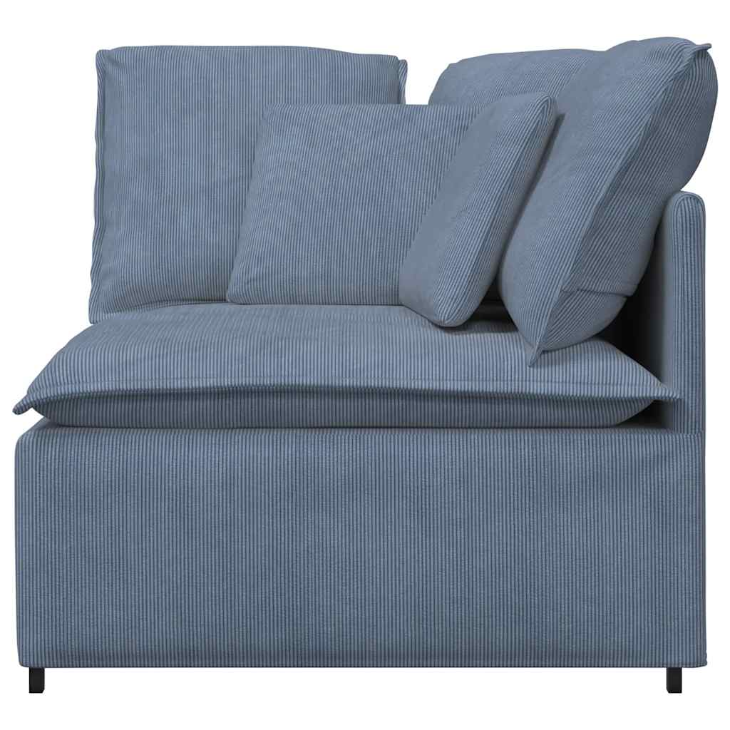 Modulares Sofa Eckmodul mit Kissen Blau 100 cm