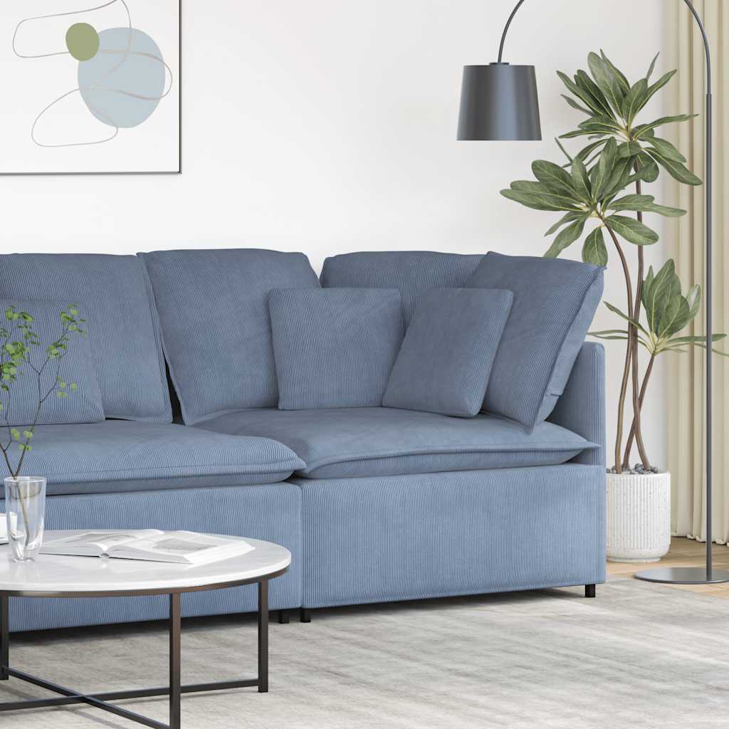 Modulares Sofa Eckmodul mit Kissen Blau 100 cm