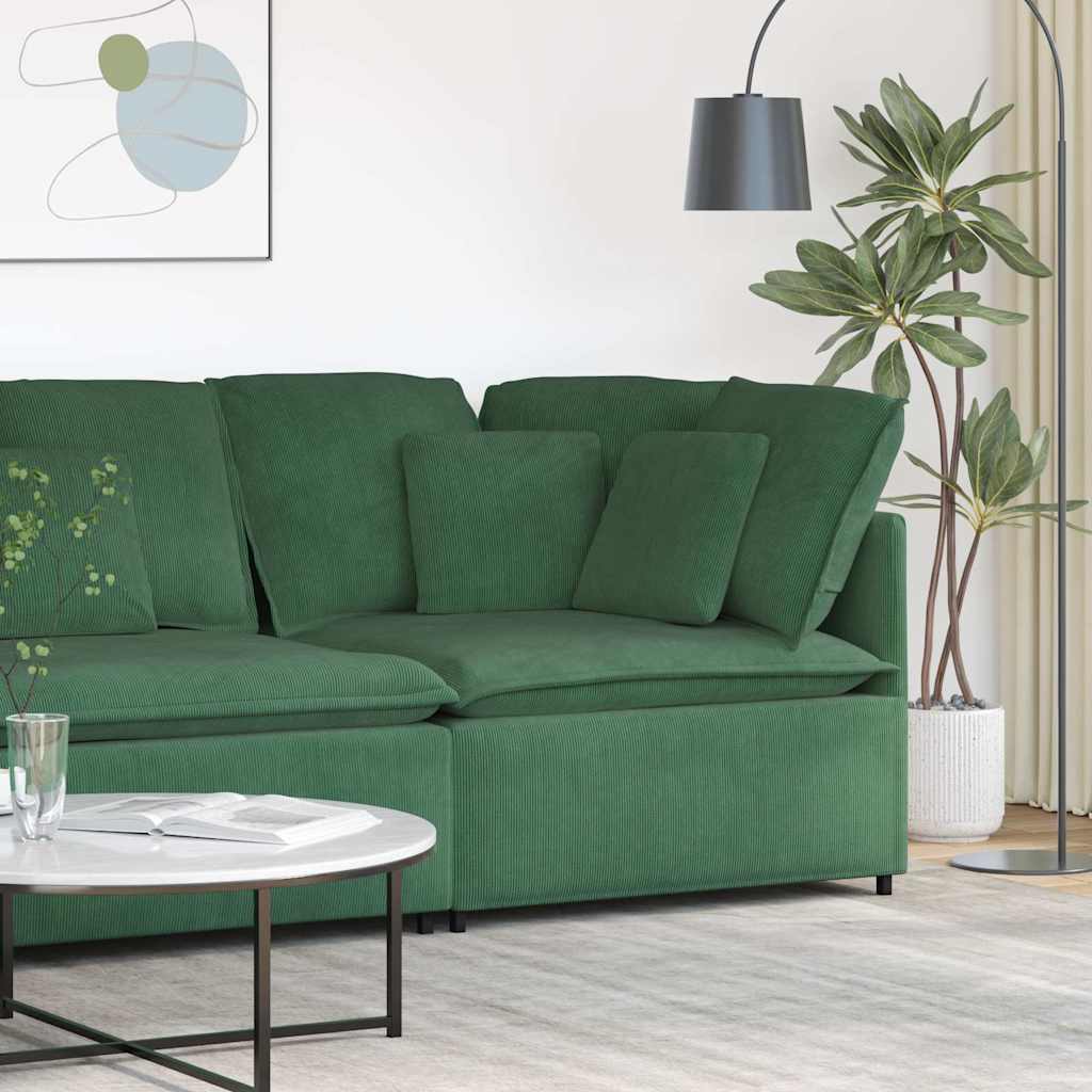 Modulares Sofa Eckmodul mit Kissen Dunkelgrün 100 cm