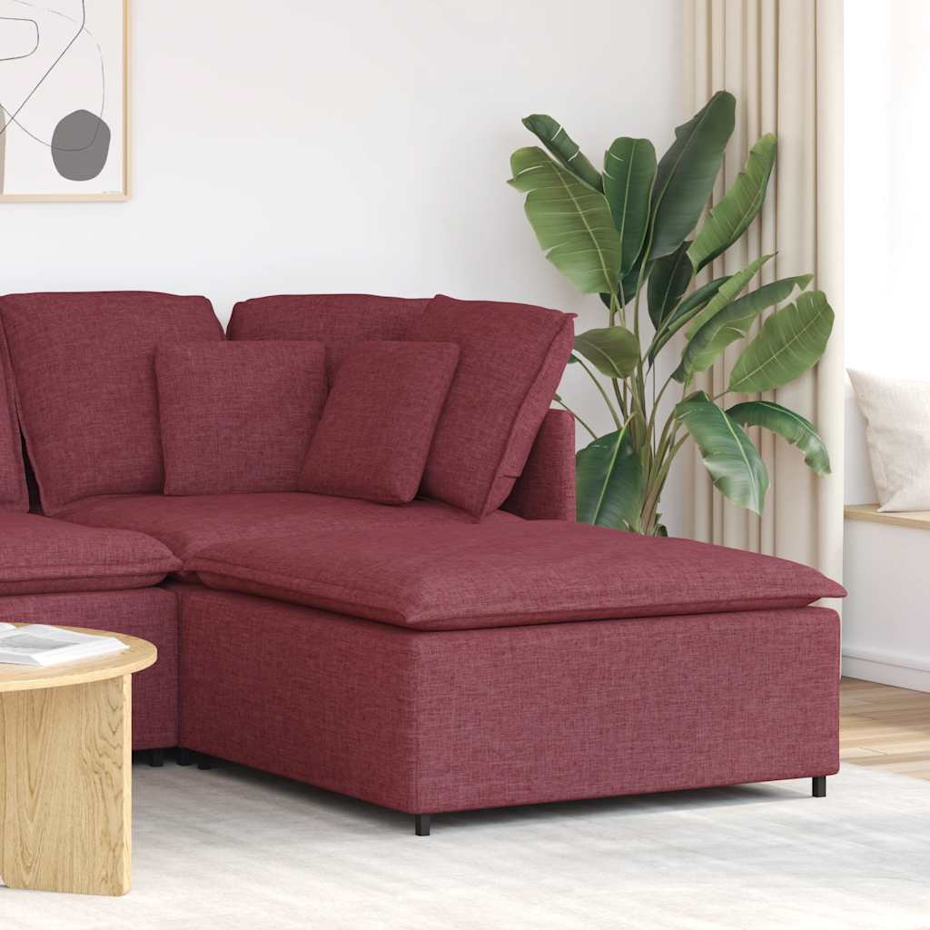Modulares Sofa-Fußhocker-Modul Weinrot 100x100x48 cm