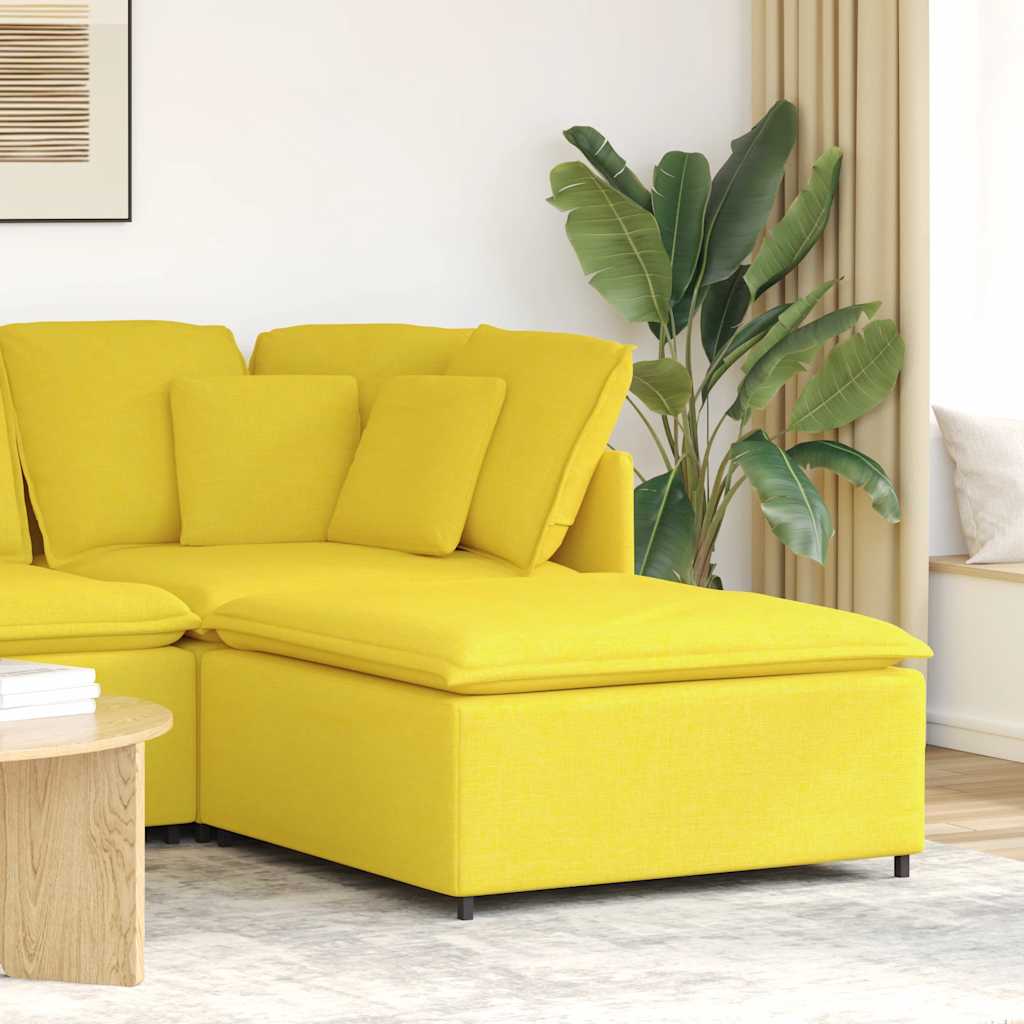 Modulares Sofa-Fußhocker-Modul Hellgelb 100x100x48 cm