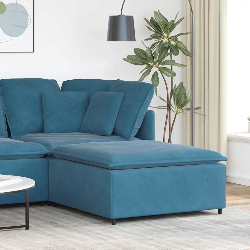 Modulares Sofa Fußhocker-Modul Blau 100x100x48 cm