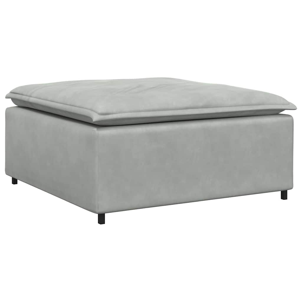 Modulares Sofa Fußhocker-Modul Hellgrau 100x100x48 cm
