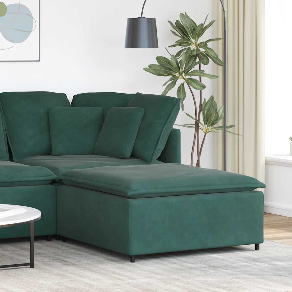 Modulares Sofa Fußhocker-Modul Dunkelgrün 100x100x48 cm