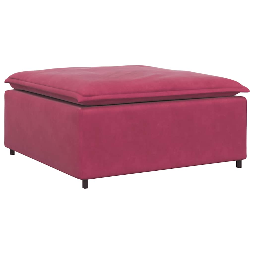 Modulares Sofa Fußhocker-Modul Weinrot 100x100x48 cm