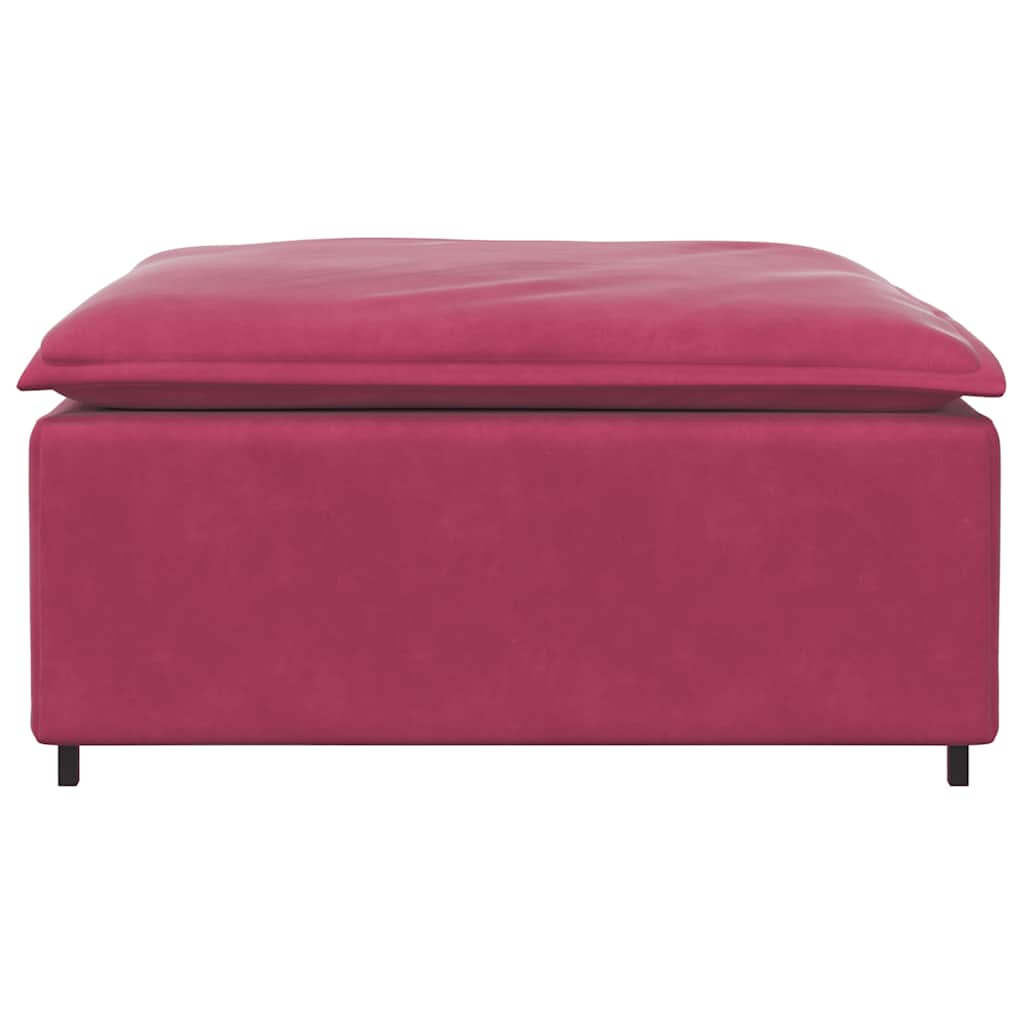 Modulares Sofa Fußhocker-Modul Weinrot 100x100x48 cm