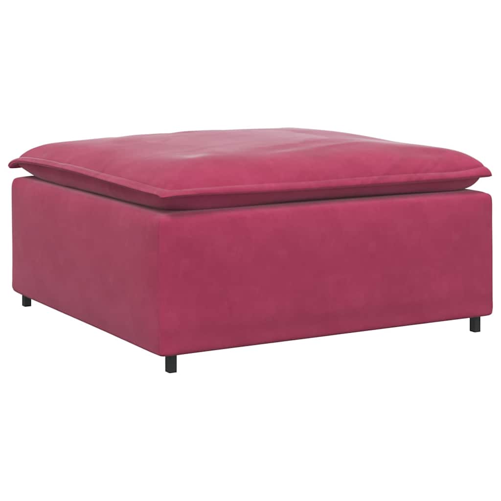 Modulares Sofa Fußhocker-Modul Weinrot 100x100x48 cm