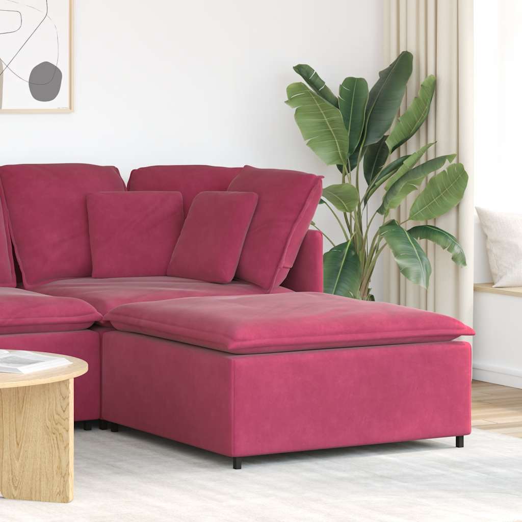 Modulares Sofa Fußhocker-Modul Weinrot 100x100x48 cm