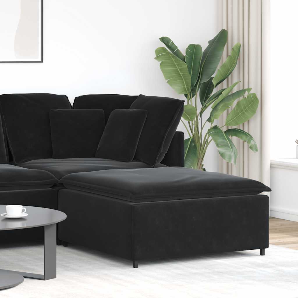 Modulares Sofa Fußhocker-Modul Schwarz 100x100x48 cm