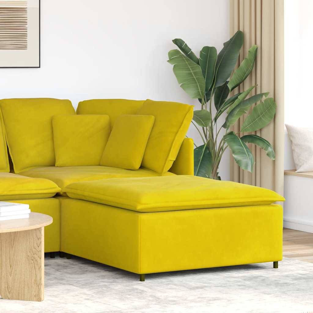 Modulares Sofa Fußhocker-Modul Gelb 100x100x48 cm