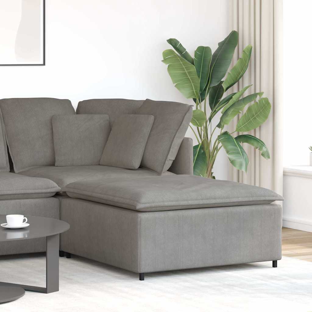 Modulares Sofa Fußhocker-Modul Hellgrau 100x100x48 cm