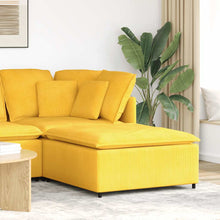 Modulares Sofa Fußhocker-Modul Hellgelb 100x100x48 cm