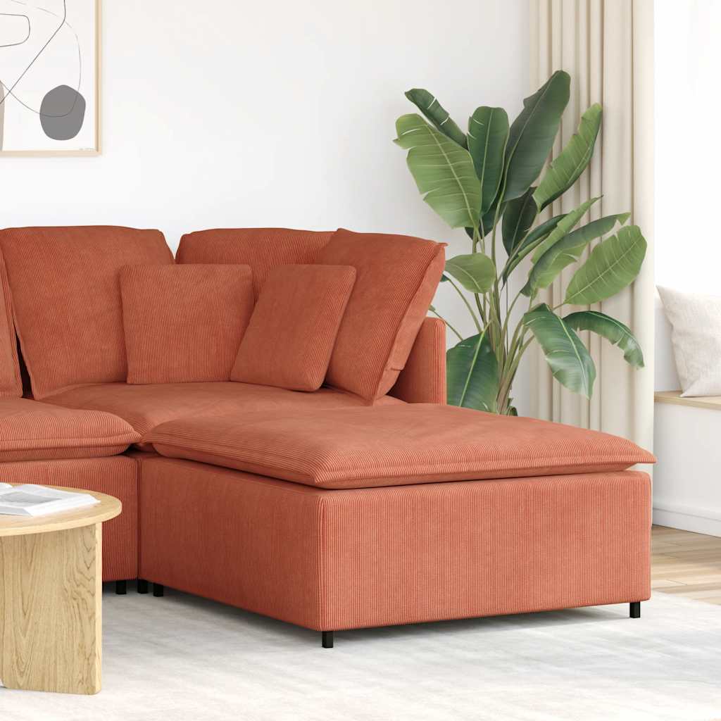 Modulares Sofa Fußhocker-Modul Rot Orange 100x100x48 cm