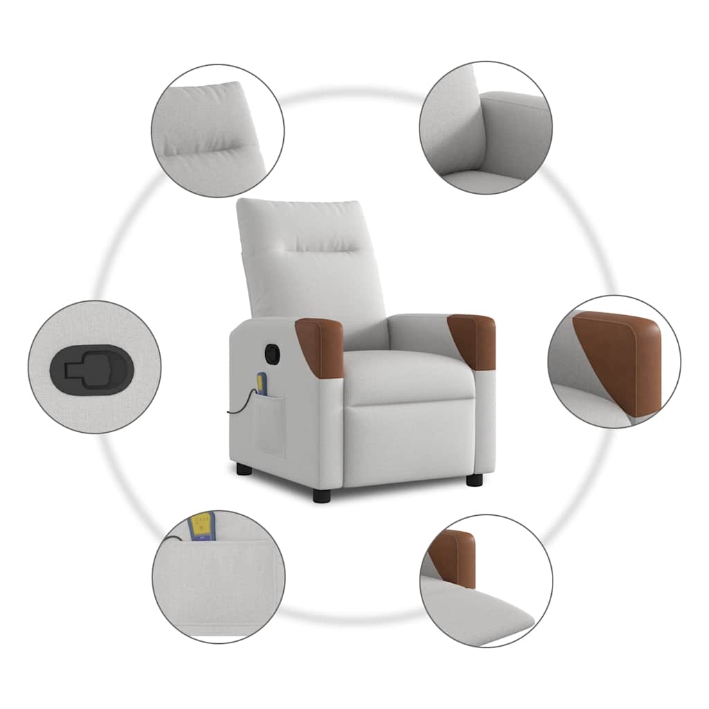 Massagesessel Wolkengrau Stoff