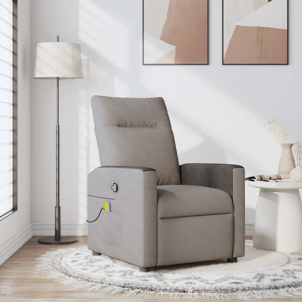 Massagesessel Taupe Stoff