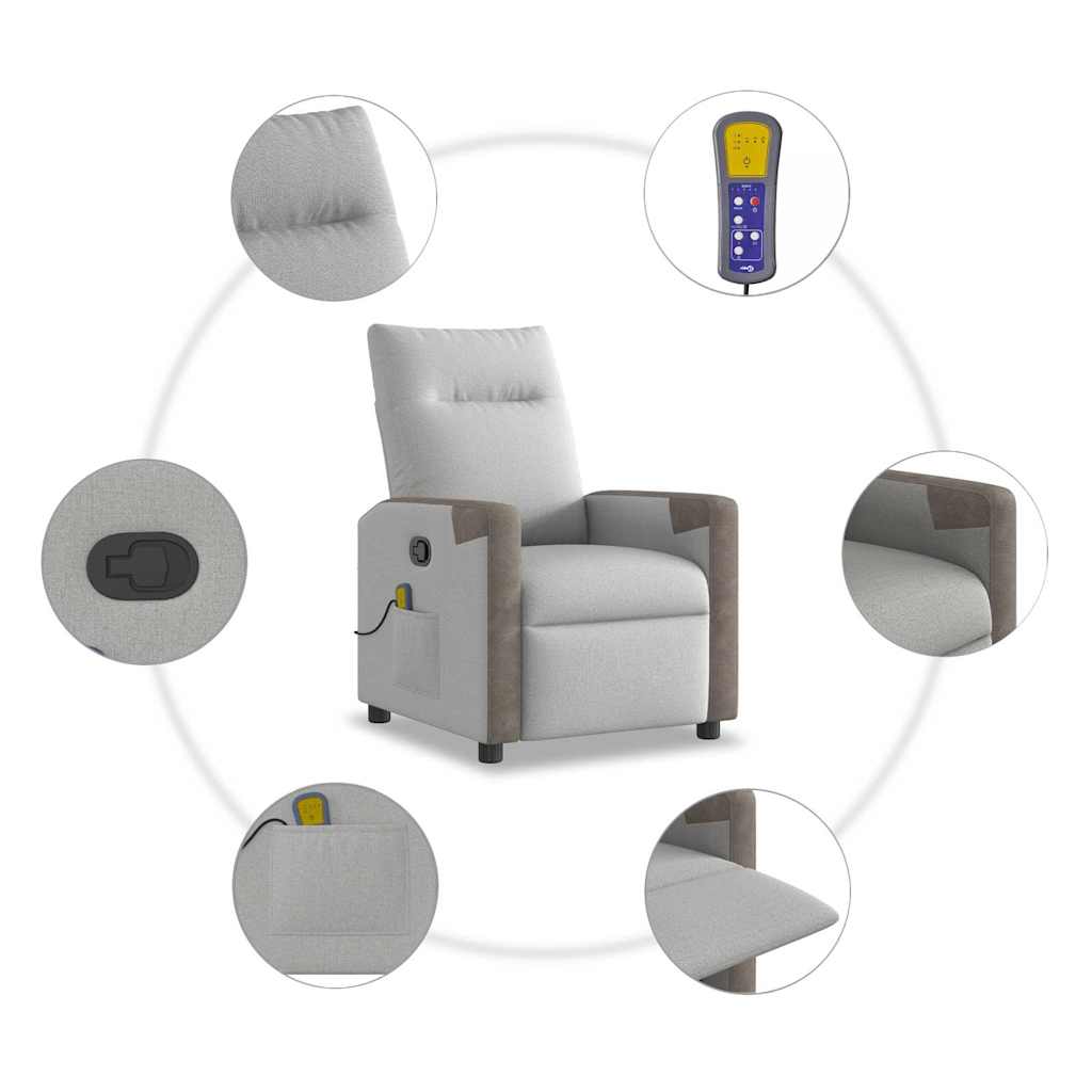 Massagesessel Wolkengrau Stoff