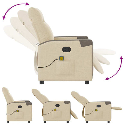 Massagesessel Creme Stoff