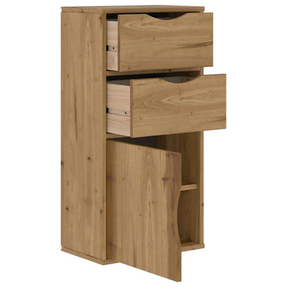Beistellschrank mit Schubladen ODDA 40x24x79 cm Massivholz Kiefer