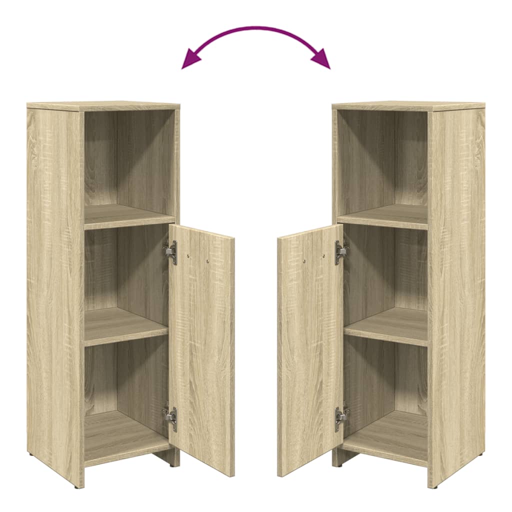 4-tlg. Badmöbel-Set Sonoma-Eiche Holzwerkstoff