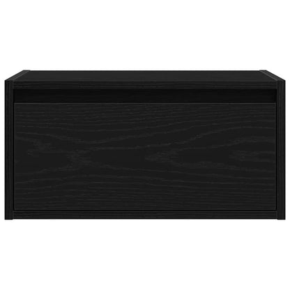 Wand-Nachttische mit LED-Leuchten 2 Stk. Schwarz Eichen-Optik