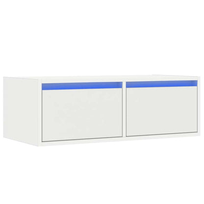 TV-Schrank mit LED-Leuchten Weiß 75x35,5x25 cm