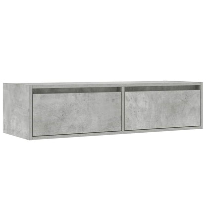 TV-Schrank mit LED-Leuchten Betongrau 100x35,5x25 cm