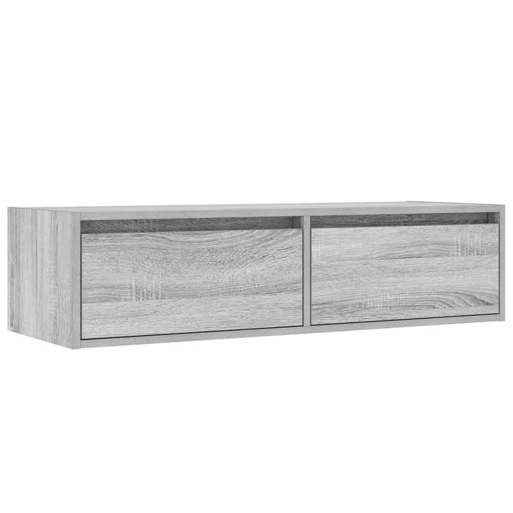 TV-Schrank mit LED-Leuchten Grau Sonoma 100x35,5x25 cm