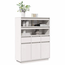 Highboard Weiß 89x34x116,5 cm Massivholz Kiefer