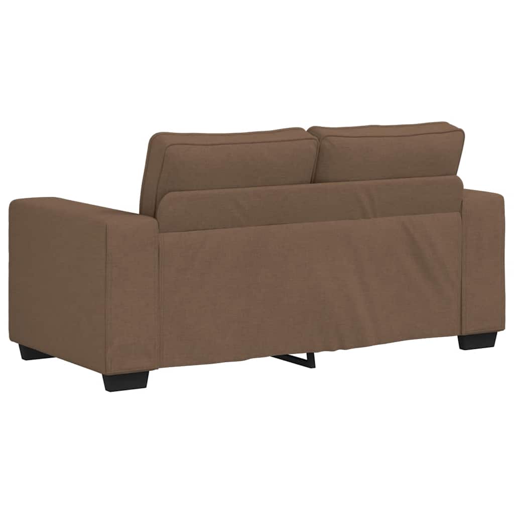 3-teiliges Sofa-Set mit Kissen, brauner Stoff