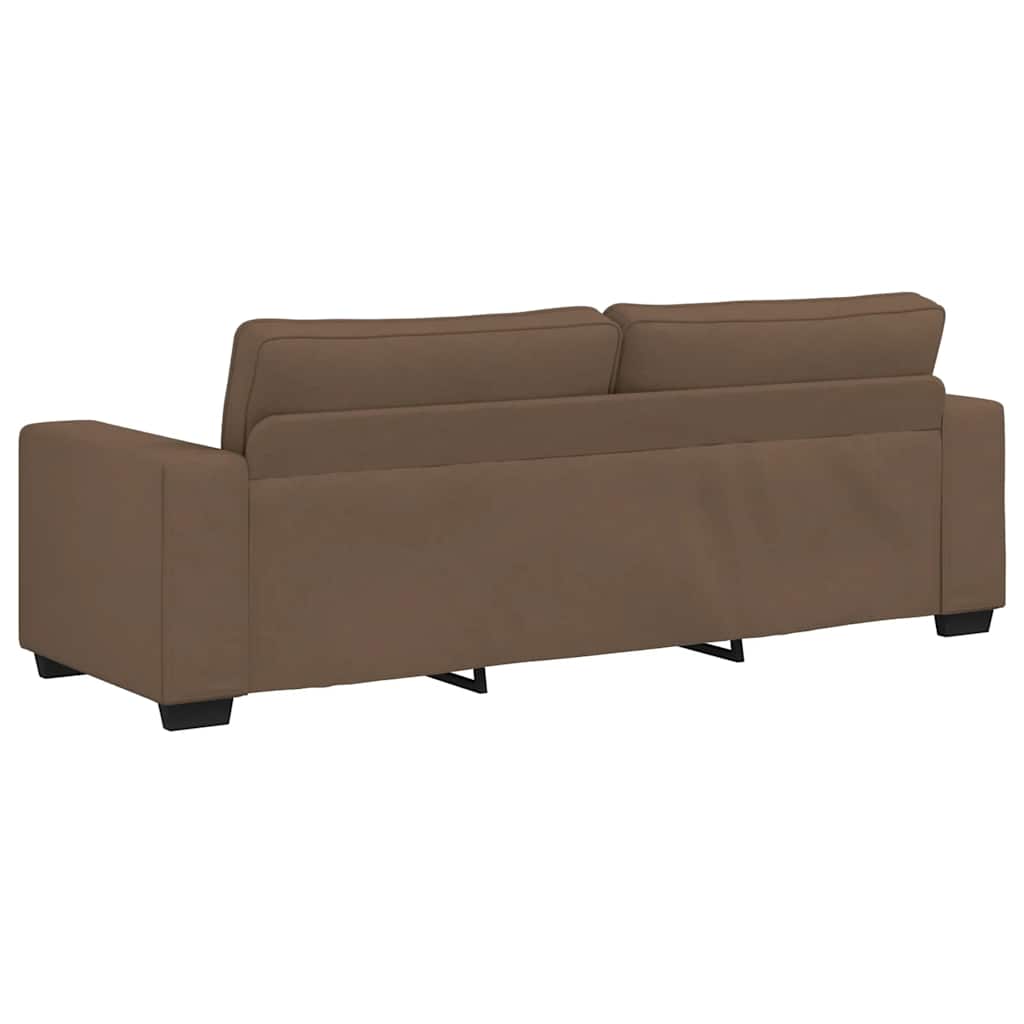 3-teiliges Sofa-Set mit Kissen, brauner Stoff