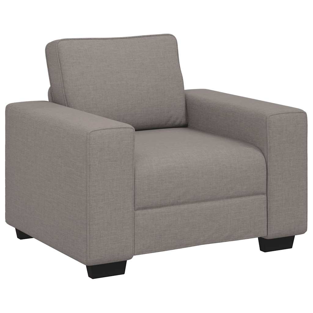 3-teiliges Sofa-Set mit Kissen, taupefarbener Stoff