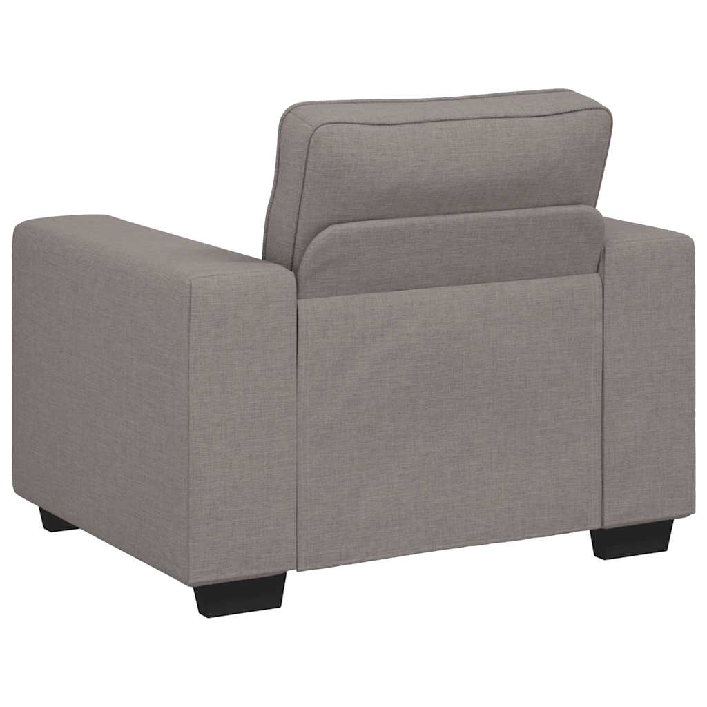 3-teiliges Sofa-Set mit Kissen, taupefarbener Stoff