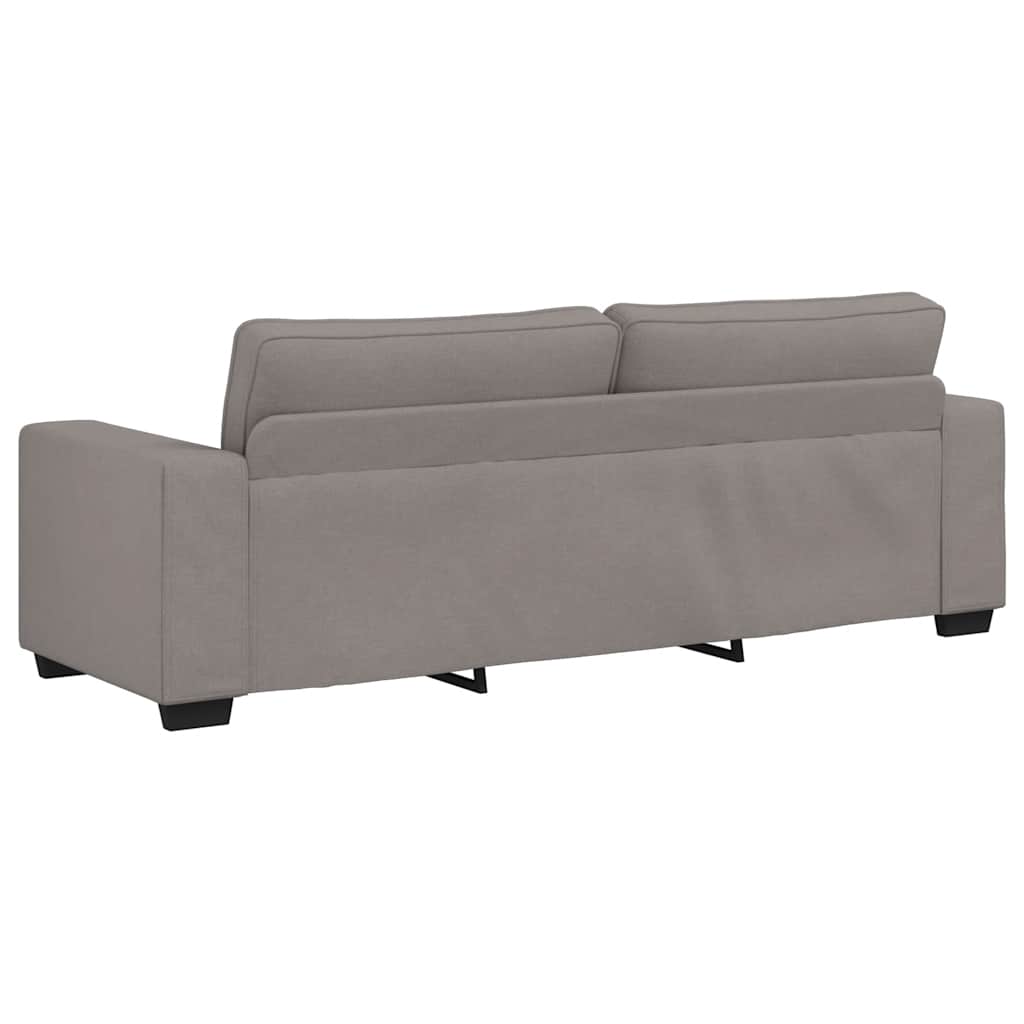 3-teiliges Sofa-Set mit Kissen, taupefarbener Stoff