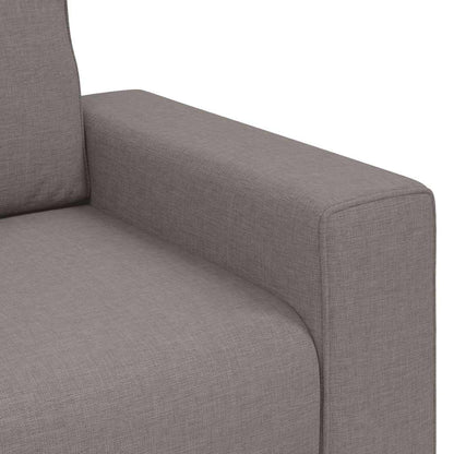 3-teiliges Sofa-Set mit Kissen, taupefarbener Stoff