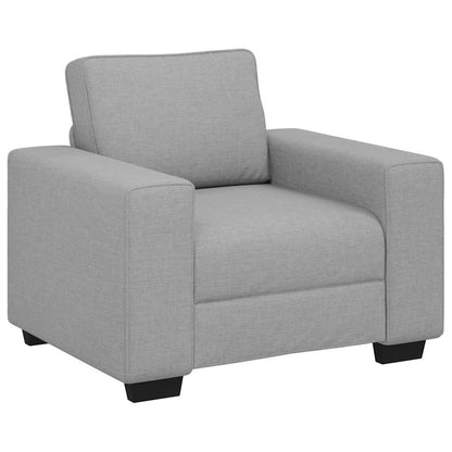 3-teiliges Sofa-Set mit Kissen, wolkengrauer Stoff