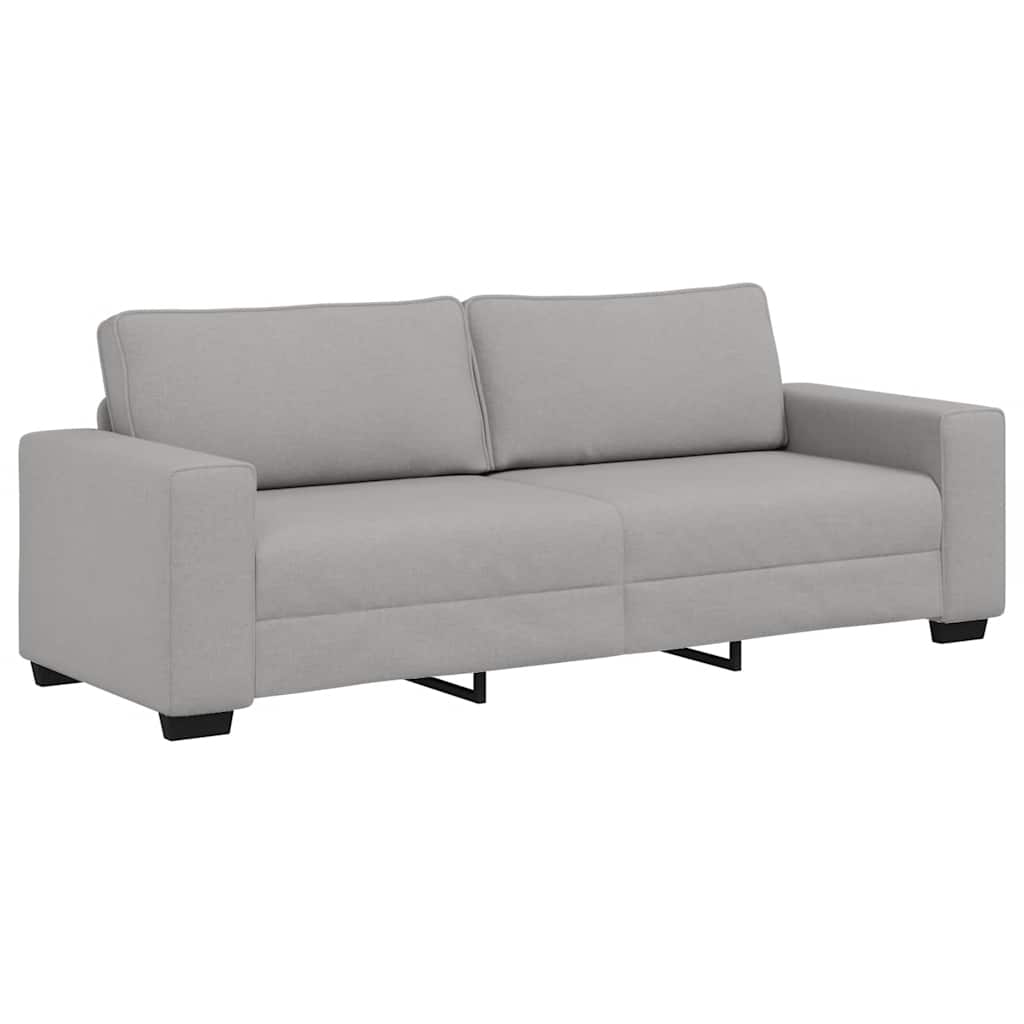 3-teiliges Sofa-Set mit Kissen, wolkengrauer Stoff