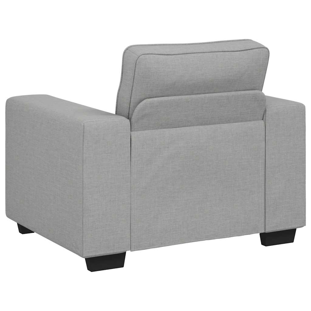 3-teiliges Sofa-Set mit Kissen, wolkengrauer Stoff