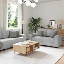 3-teiliges Sofa-Set mit Kissen, wolkengrauer Stoff