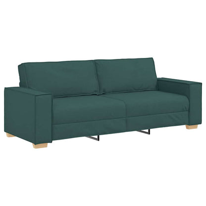 2-teiliges Sofa-Set mit Kissen, dunkelgrüner Stoff