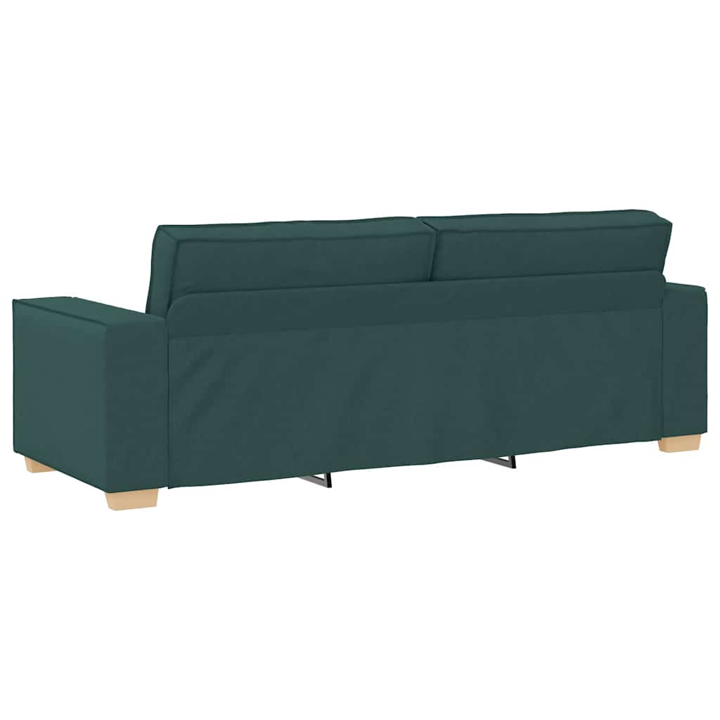 2-teiliges Sofa-Set mit Kissen, dunkelgrüner Stoff