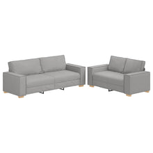 2-teiliges Sofa-Set mit Kissen, wolkengrauer Stoff