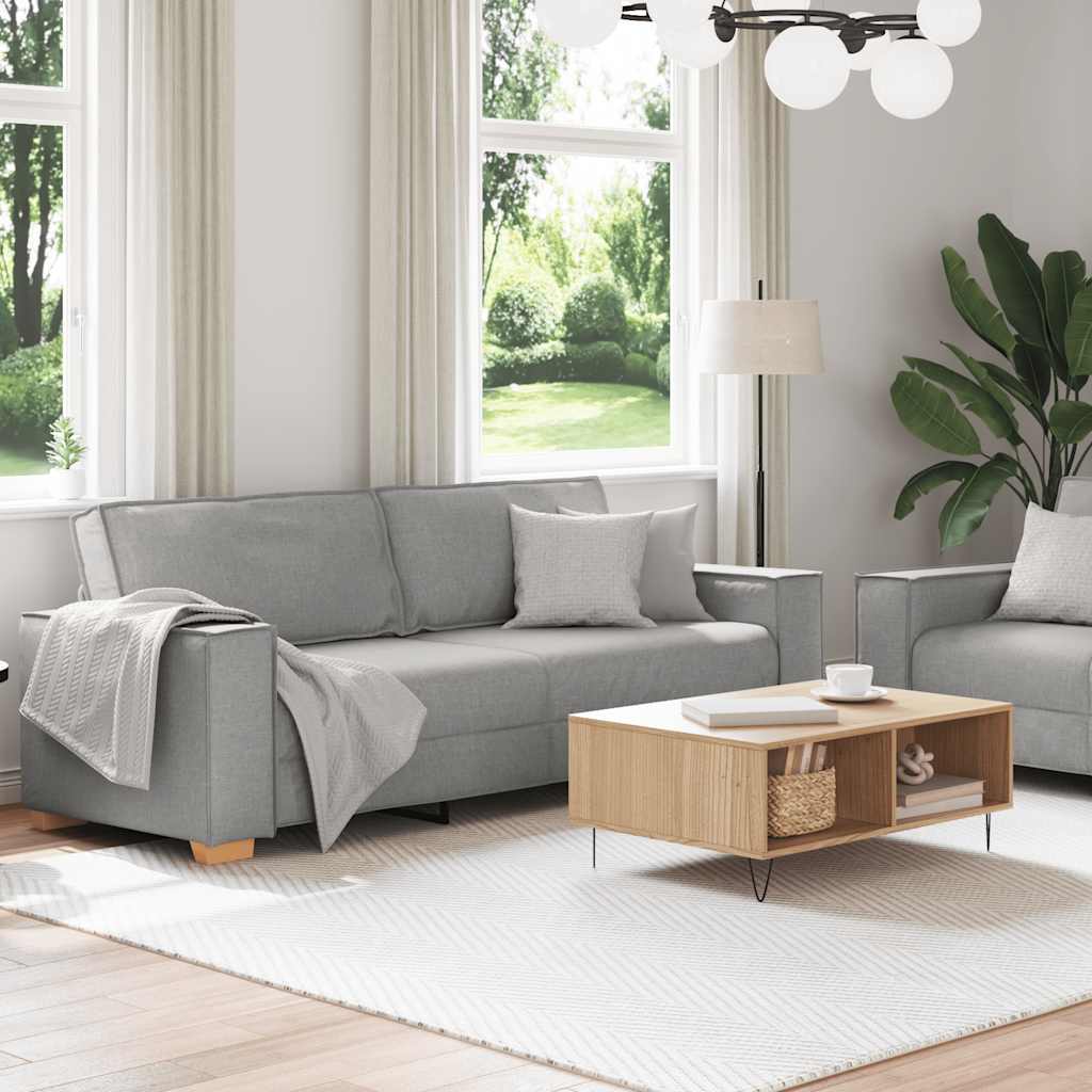 2-teiliges Sofa-Set mit Kissen, wolkengrauer Stoff