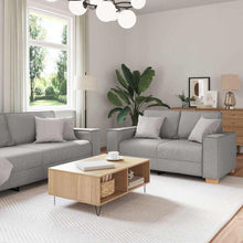 2-teiliges Sofa-Set mit Kissen, wolkengrauer Stoff