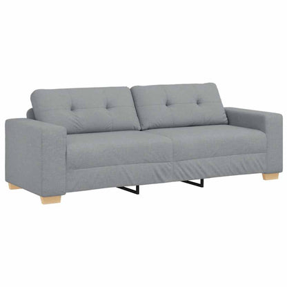 2-teiliges Sofa-Set mit Kissen, hellgrauer Stoff