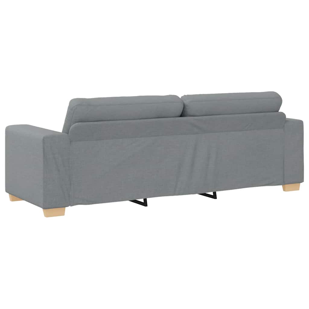 2-teiliges Sofa-Set mit Kissen, hellgrauer Stoff
